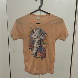 Unicorn Graphic Baby tee vintage - salmon